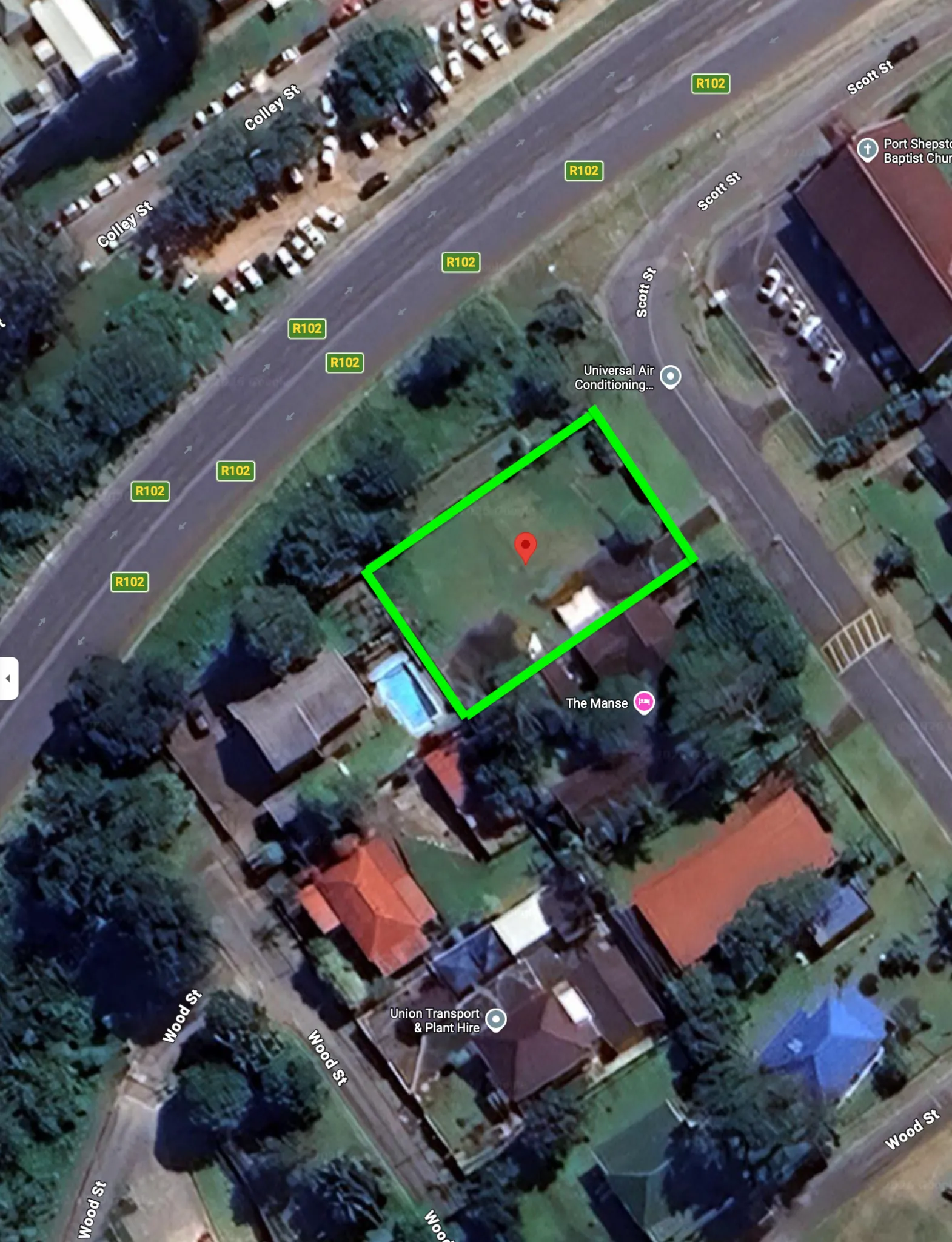 Aerial reference of the development site